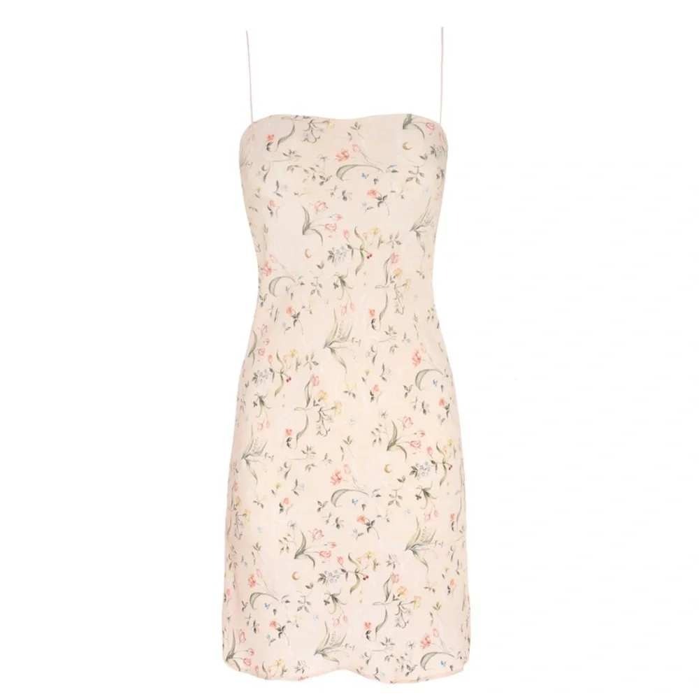 Refine The Rachel Slip Dress 100% Silk Pink Floral Spaghetti Straps Size 2 XS